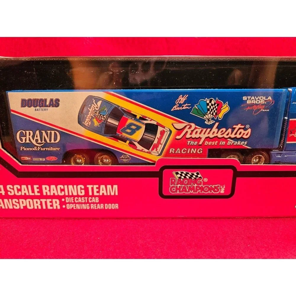 JEFF BURTON NASCAR‎ TRANSPORTER BUNDLE w/MATCHING STOCKCAR & PLAYER CARD